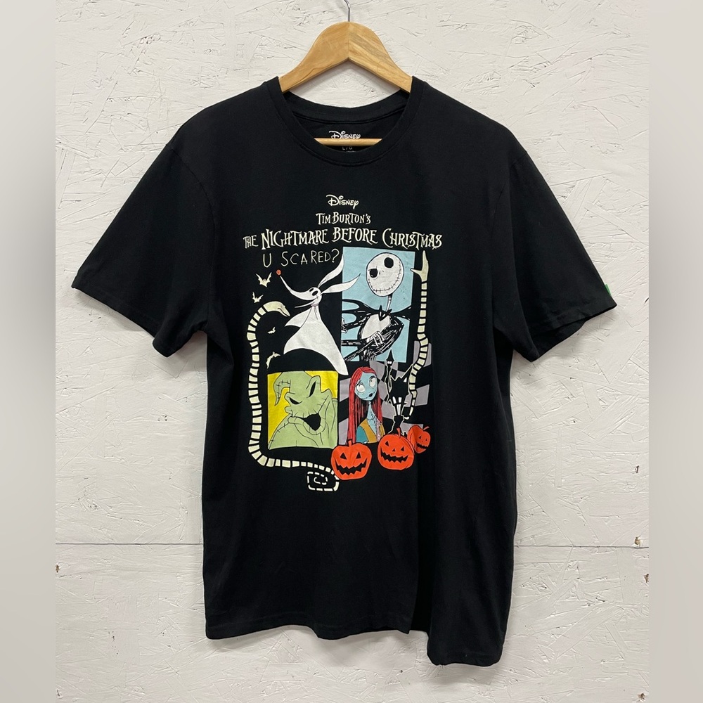 Disney Tim Burton's Nightmare Before Christmas “U Scared?” Tee, Sz L, Halloween